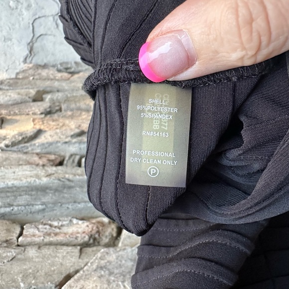 Calvin Klein Bodycon LBD Sleeveless Dress Black Side Zip Stretch Ribbed Party - Picture 7 of 8